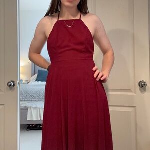 Lulu's Backless High-Neck Maxi Dress